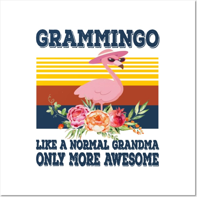 Retro Grammingo Like A Normal Grandma Only More Awesome Wall Art by Phylis Lynn Spencer